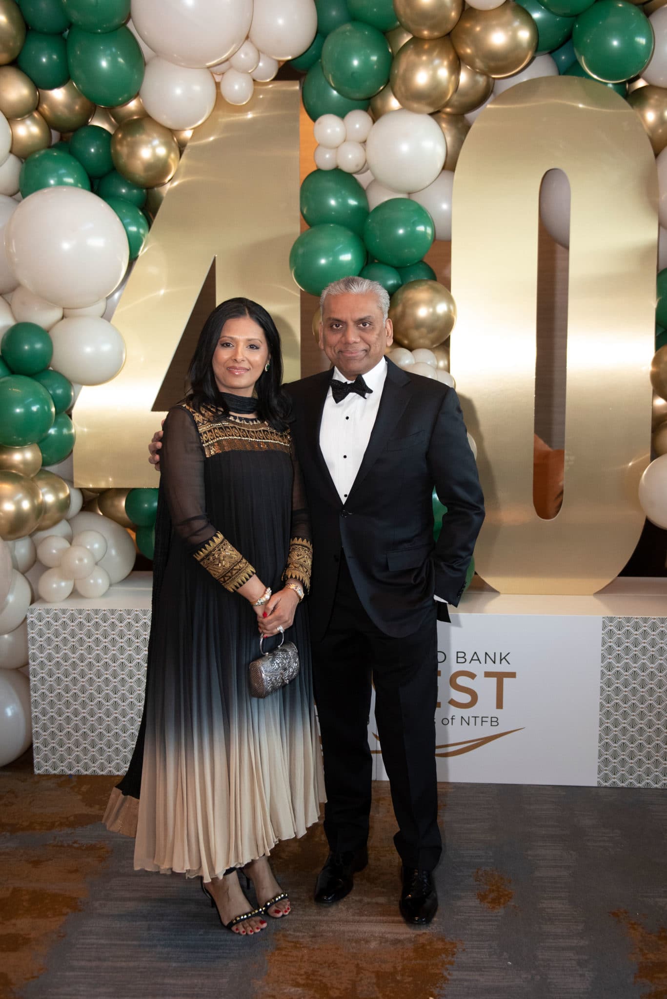 Anurag Jain and his wife at the North Texas Food Bank's Harvest event Celebrating NTFB's 40th Anniversary