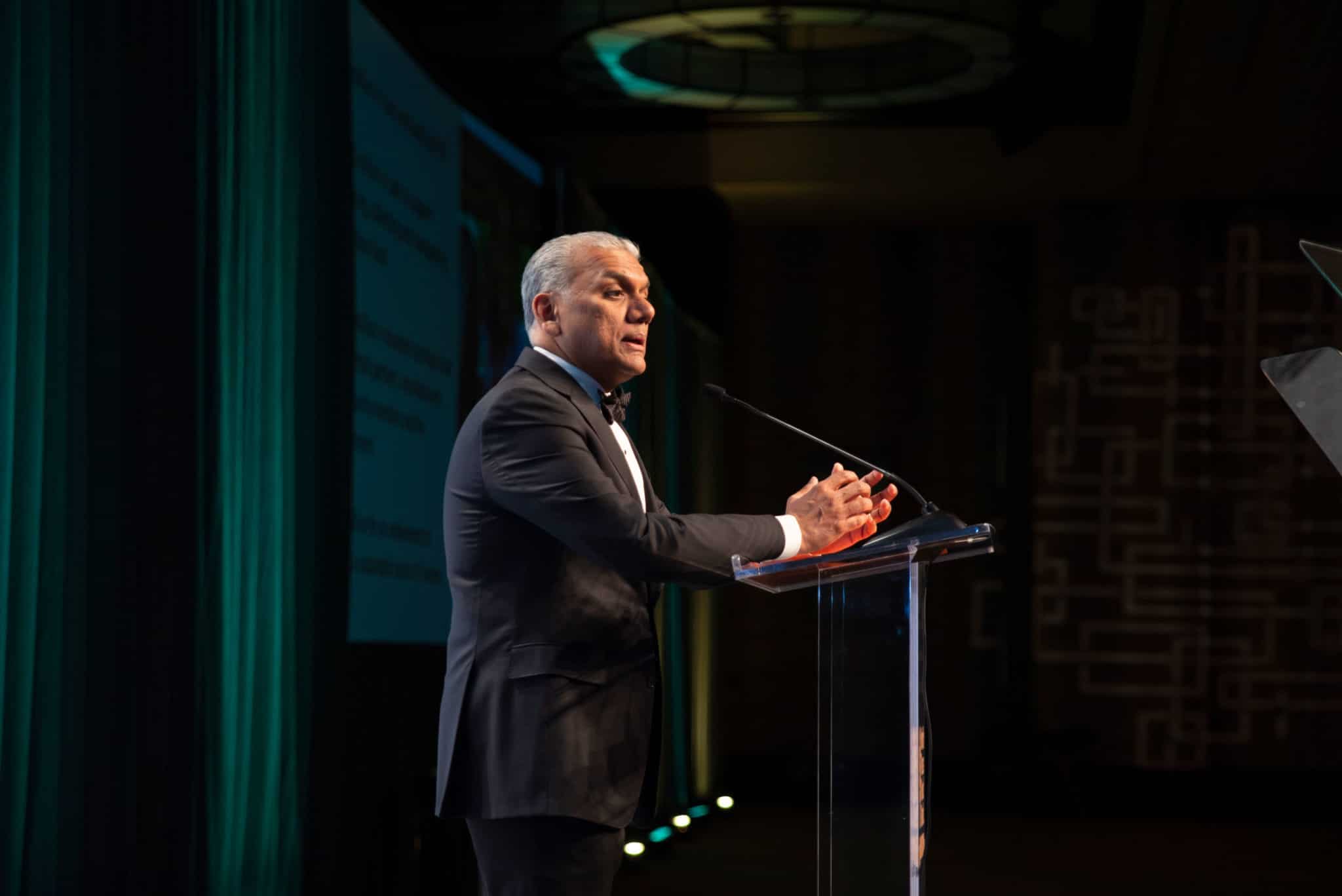 Anurag Jain speaking at the North Texas Food Bank's Harvest 40th anniversary celebration